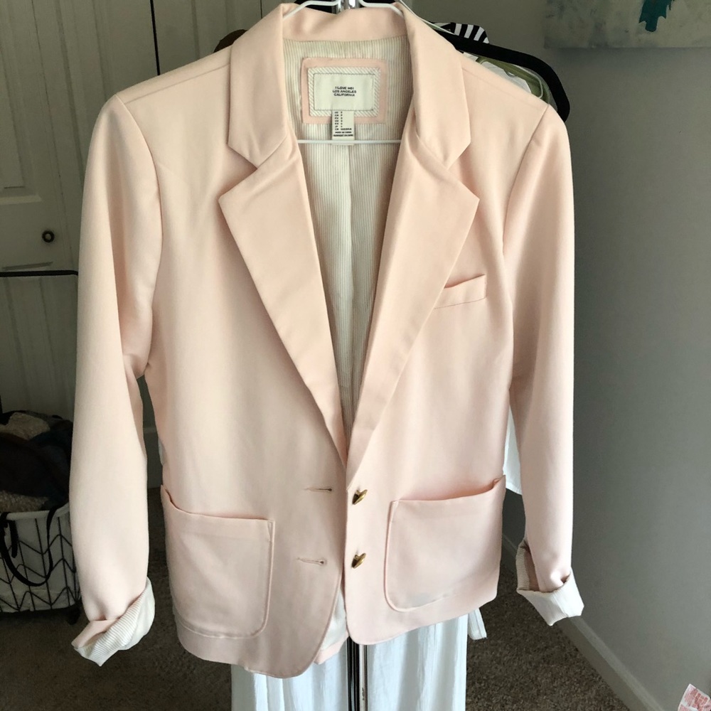 F21 Blush Blazer with gold buttons small